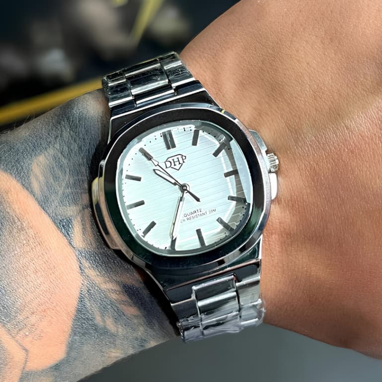 Relógio Masculino e Feminino Dourado DHP Golden Executive  Modelo DHP-GX01 Aço Inox Quartz Original Resistente à Água