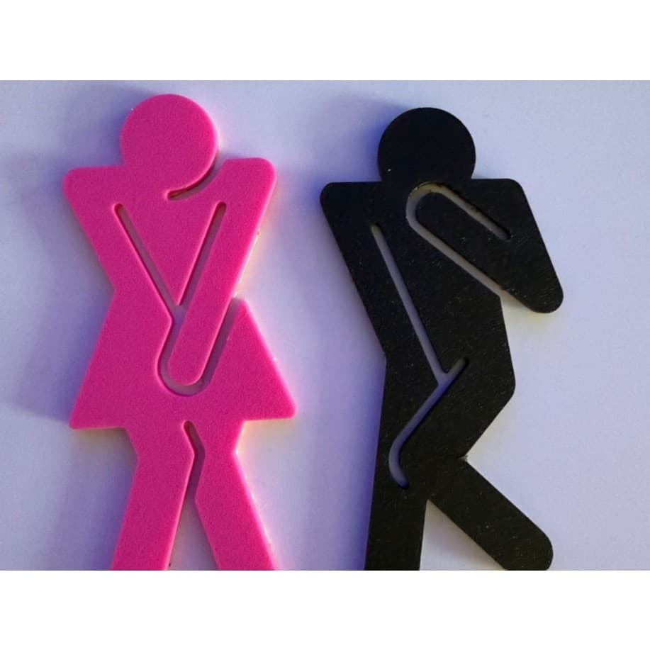 Placa Banheiro Sanitário Masculino Feminino – Sinalização Impressão 3D
