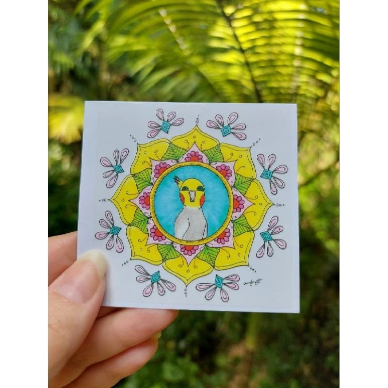 Adesivo de mandala - Adesivo vinil - Adesivo mandala calopsita