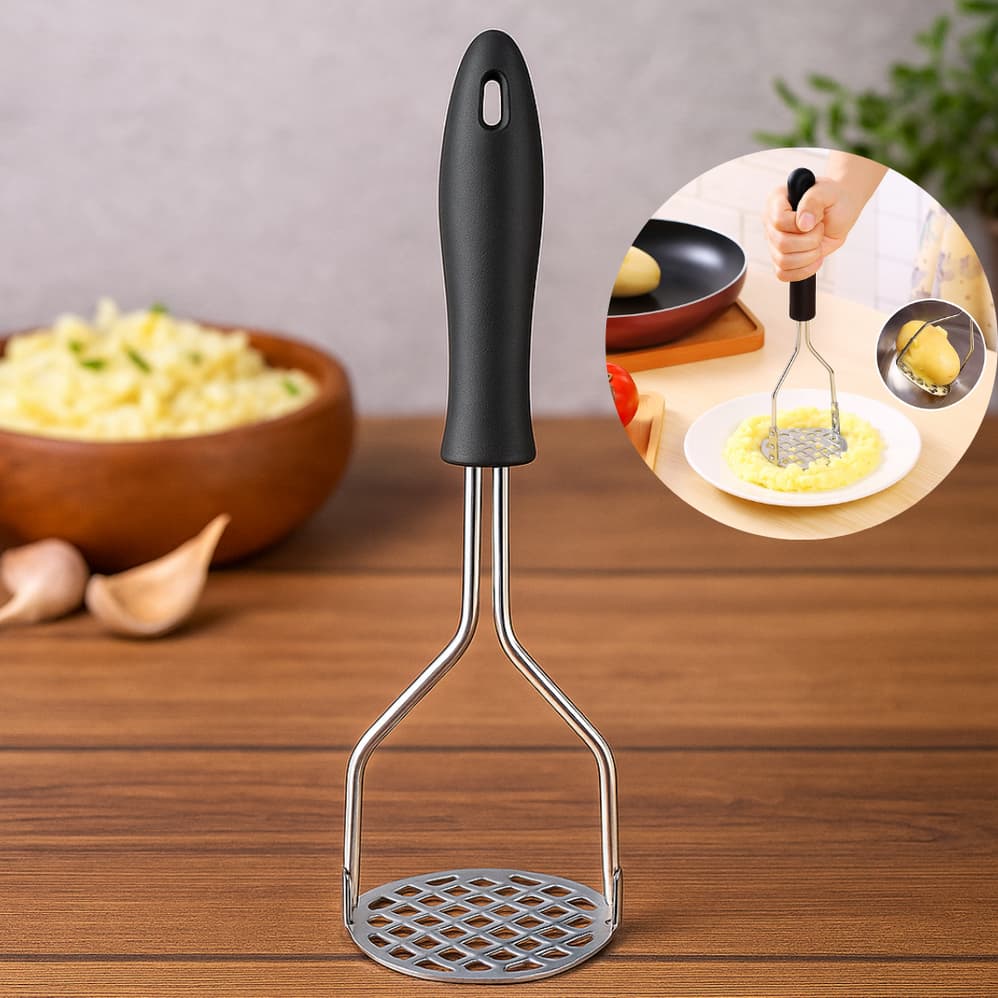 Amassador Batatas Espremedor Manual Legumes Alimentos Multiuso Aço Inox Cozinha Multiuso