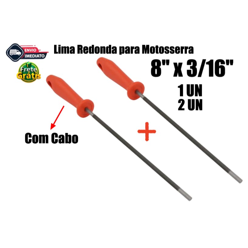 Lima redonda para corrente de motosserra com cabo 8" x 3/16" NICHOLSON