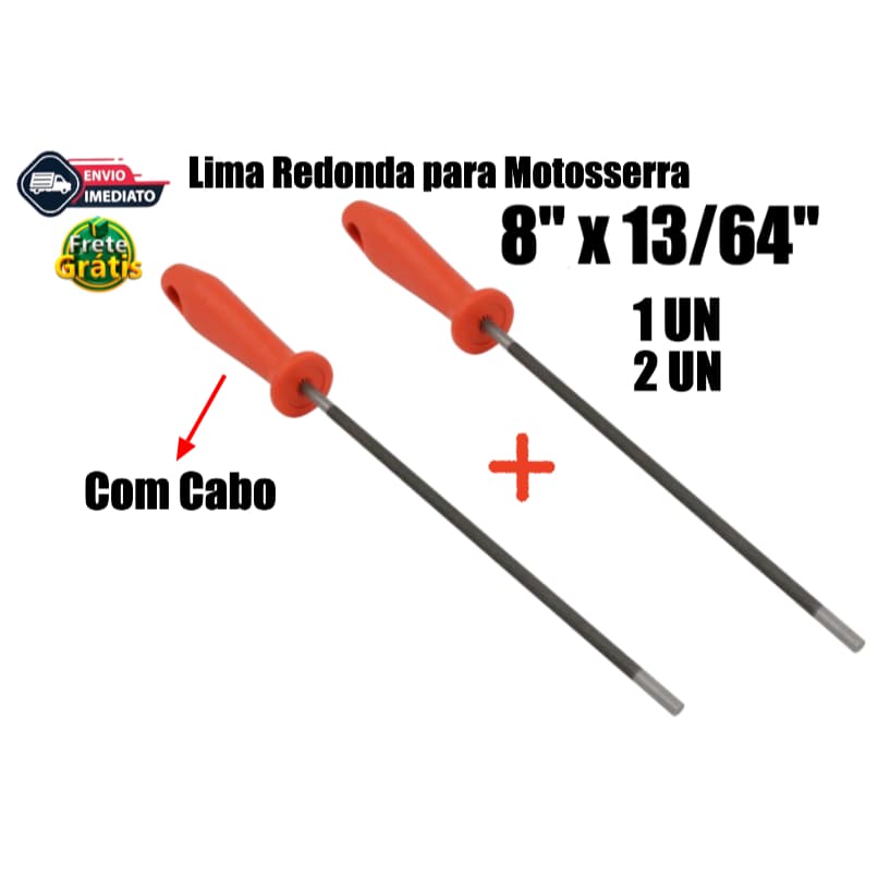 Lima redonda para corrente de motosserra com cabo 8" x 13/64" NICHOLSON