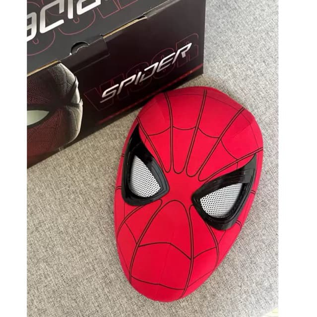 máscara homem aranha cosplay olhos móvel vermelha