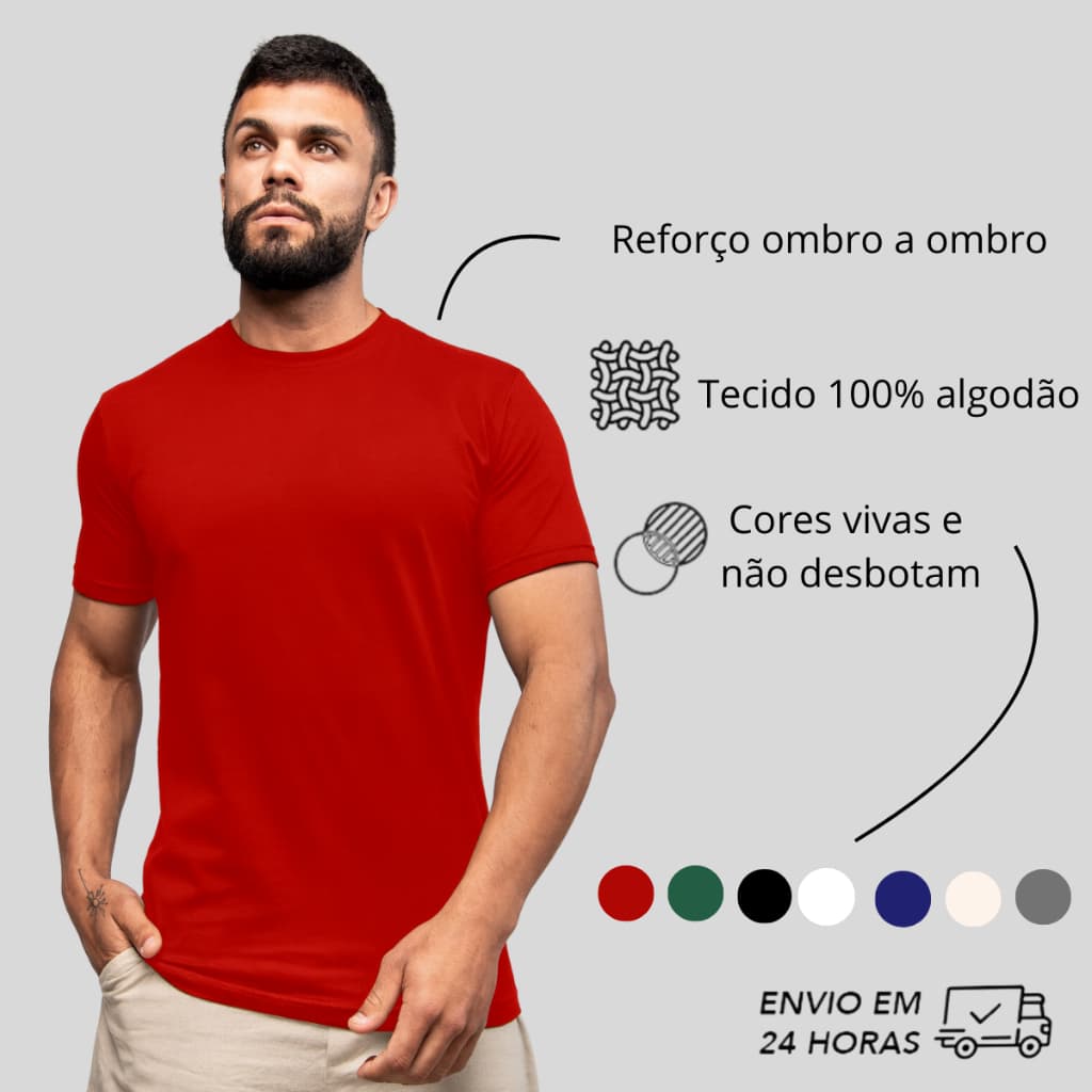 Camiseta Básica 100% Algodão Unissex