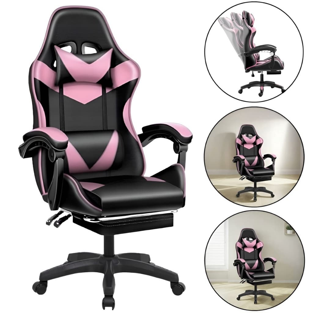 Cadeira Gamer Profissional Ergonômica Reclinável Confortável Com Rodinha E Apoio Para Os Pés F19