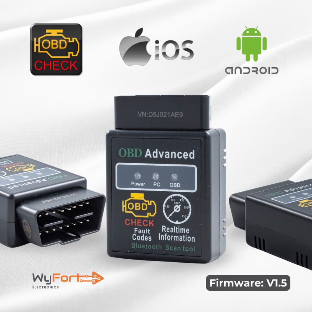 Scanner ELM327 OBD2 Diagnostico Automotivo V1.5 Advanced Bluetooth Android IOS WYFORT WF02H4