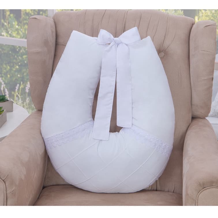 Almofada Amamentação Luxo Perola Branco para Bebe