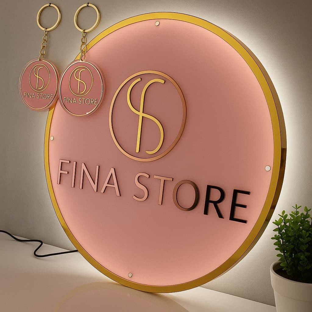 Painel Letreiro Luminoso Led Neon Personalizado Logomarca 50x50cm