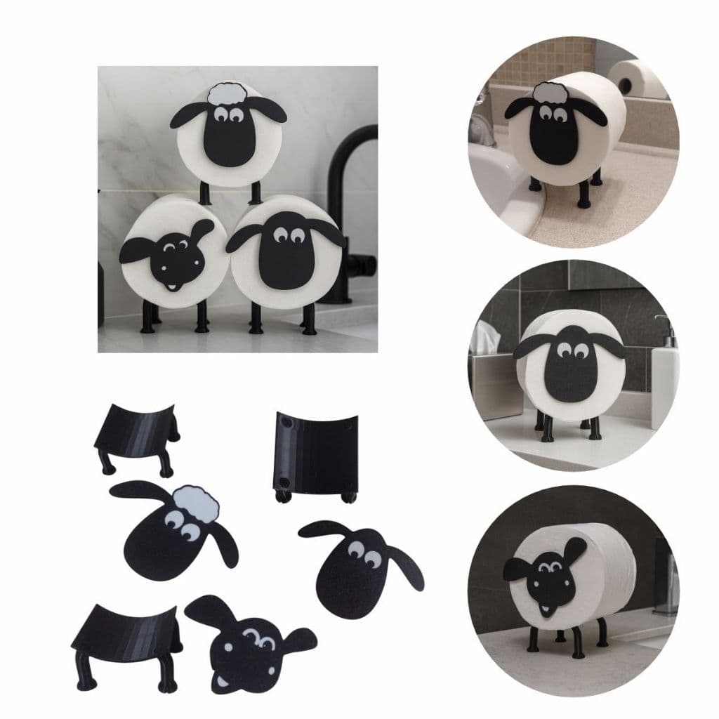 Suporte Decorativo Para Papel Higiênico Carneiro Shaun