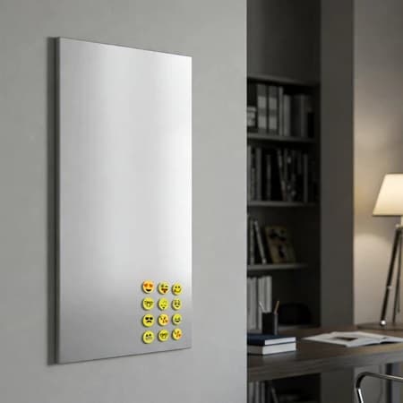 Painel Metálico Inox 54X34cm  Mural De Fotos e recados + 12 Imãs