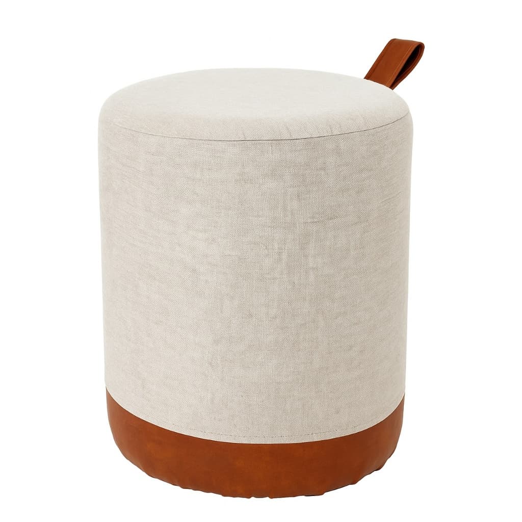 Puff Banqueta Redonda Decorativa  Estofado Confortável Sala Quarto Escritório Multifuncional