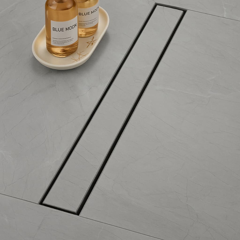 Ralo Linear Oculto Invisível 5x90 cm Sifonado Caixa Coletora Instalação Jardim Banheiro Piscina
