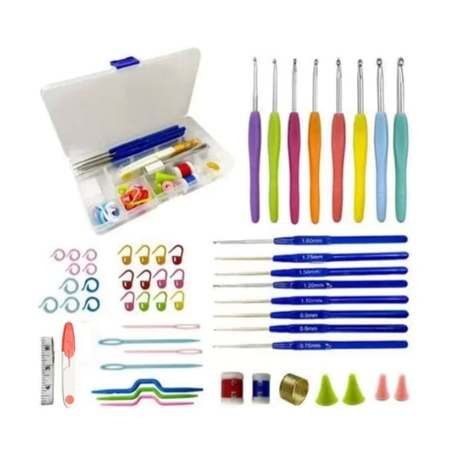 Kit De Acessórios E Agulhas Para Crochê Kit Crochê Lanmax Completo