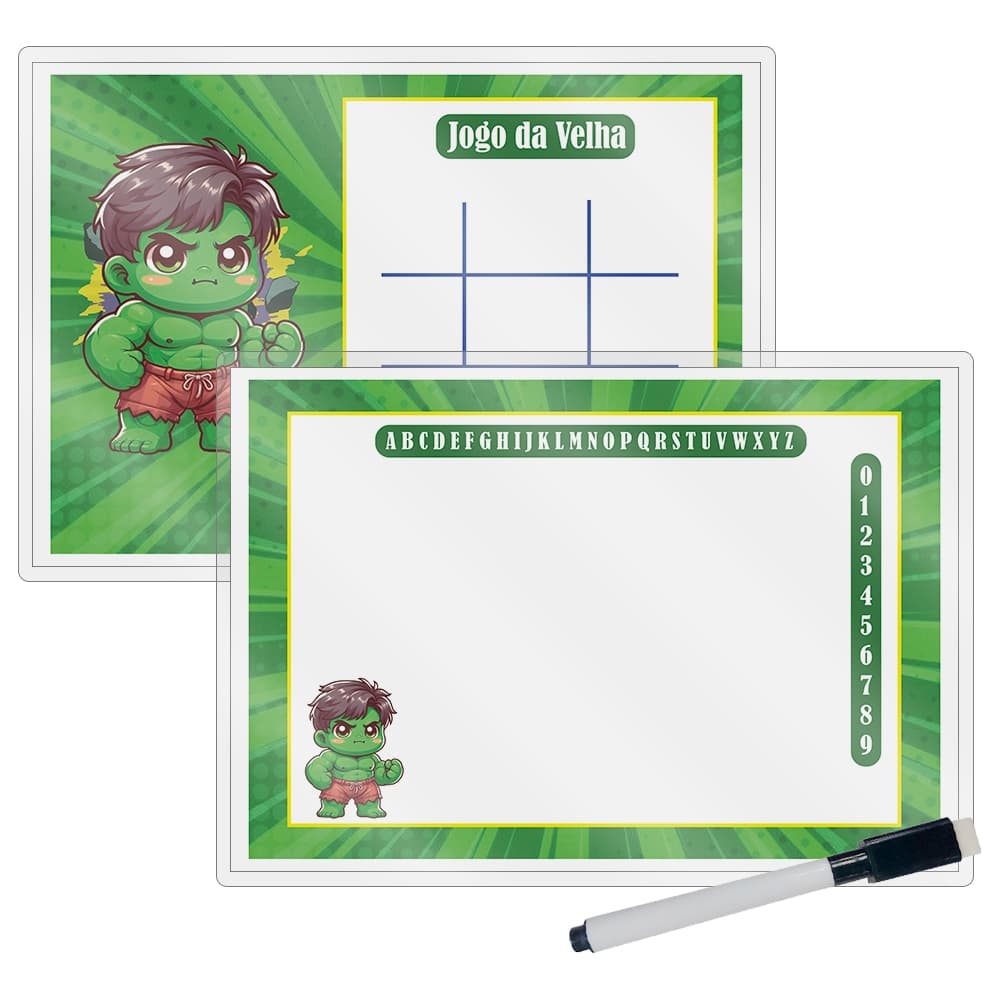 10 Lousas do Hulk Baby Infantil Lembrancinha Aniversário + Canetinha Apagadora.