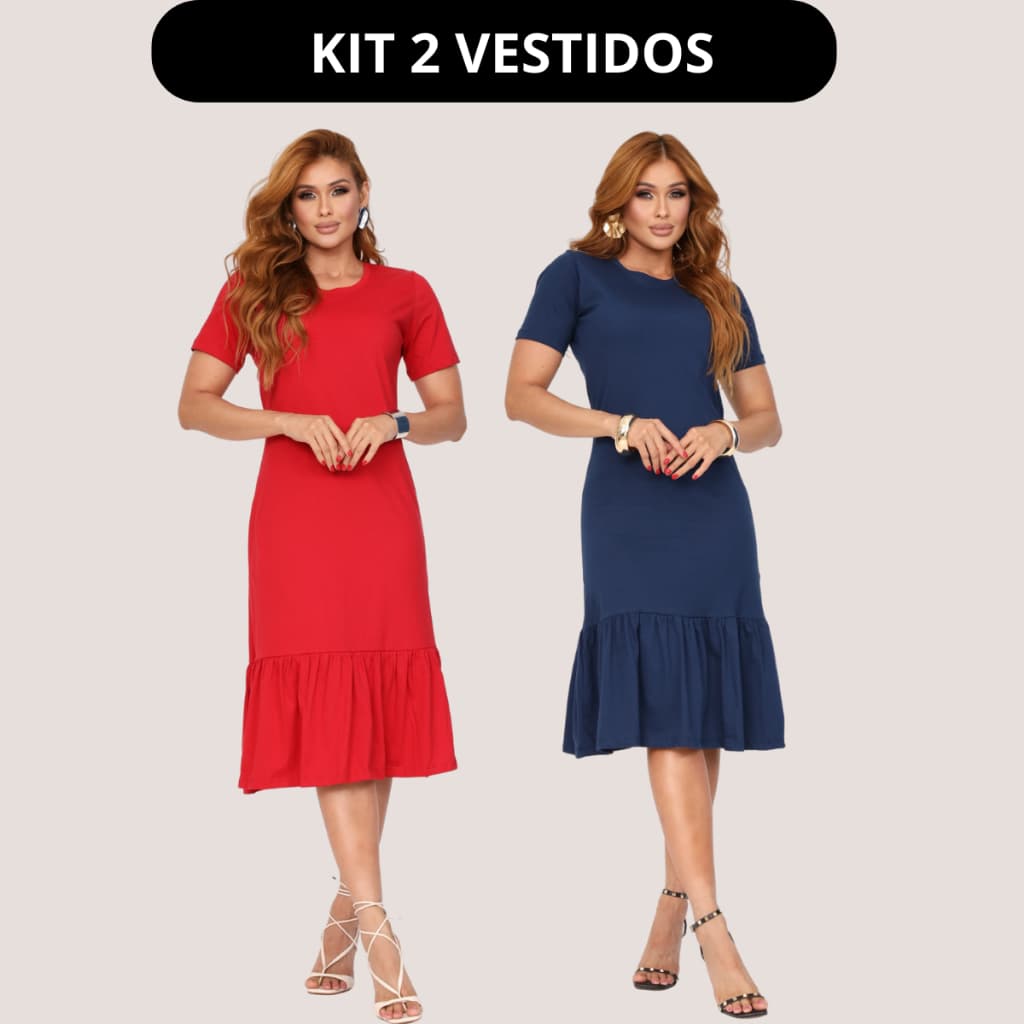 Kit 2 Vestidos Estiloso Moda Cristã Luxo