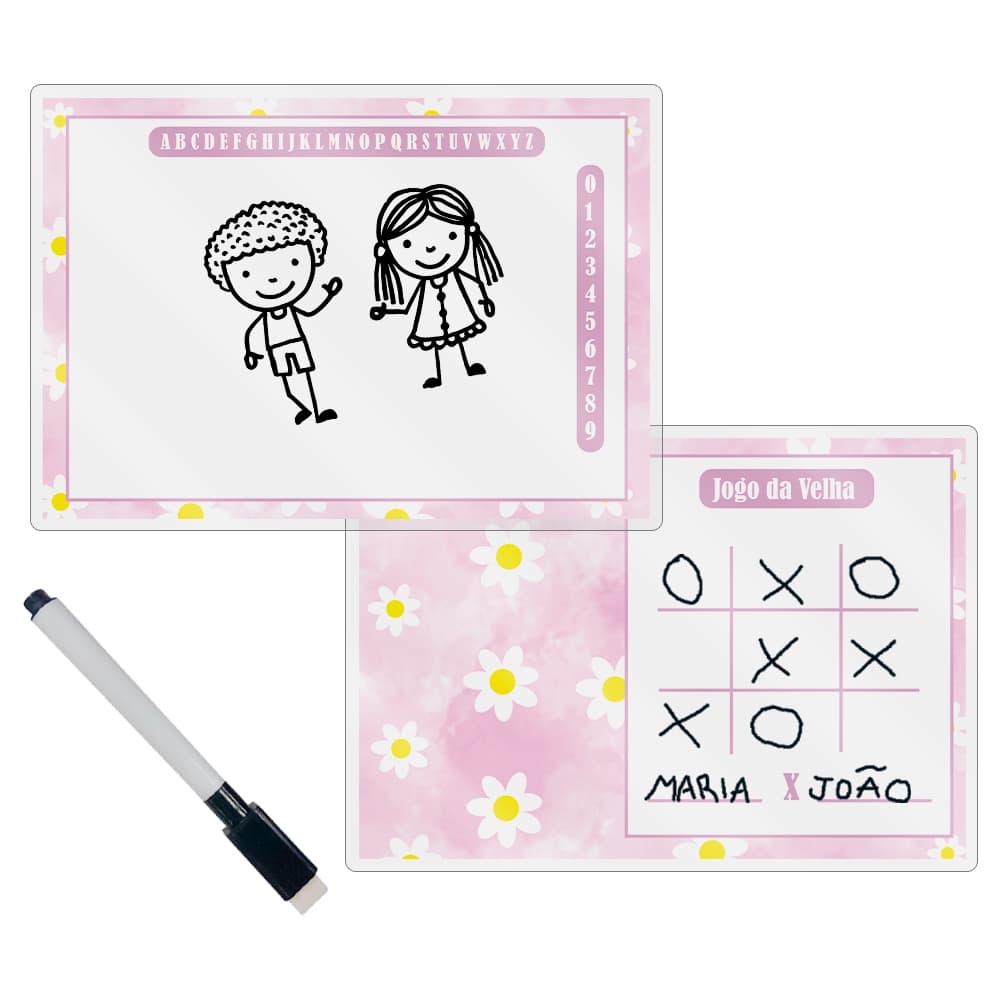 Kit 15 Lembrancinhas Lousa Magica Tema MARGARIDAS Aniversarios Mimo Criançada