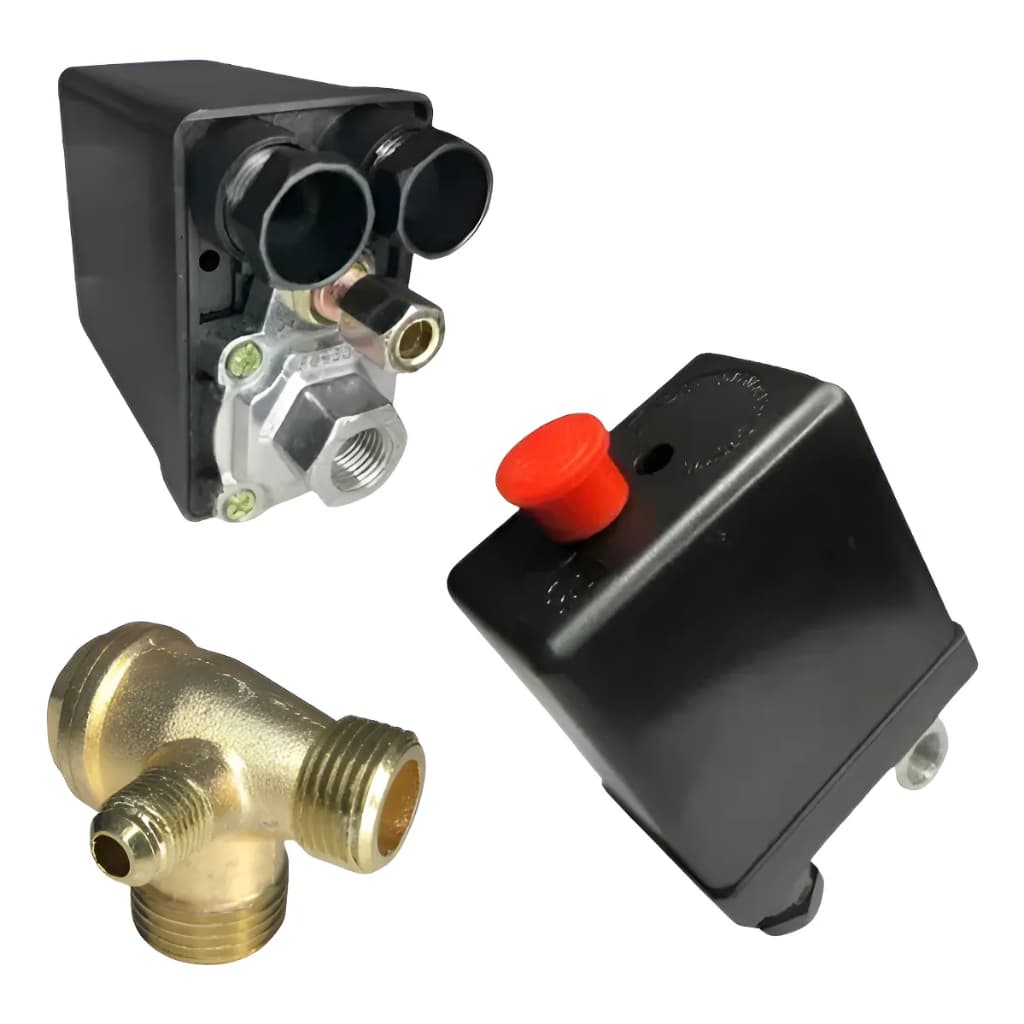 Kit Pressostato Alta Pressão 1 Via 135175 Psi + Válvula 1/4