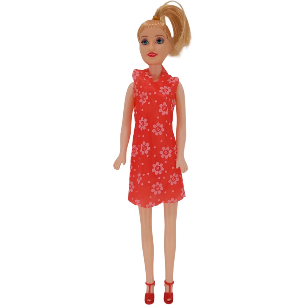 Boneca Charmosa com Vestido Estampado Verde – Brinquedo Infantil Educativo e Divertido