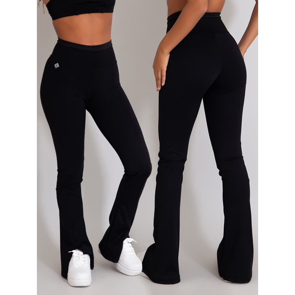 Calça Legging Poliamida Fitness Academia Fenda Cintura Alta