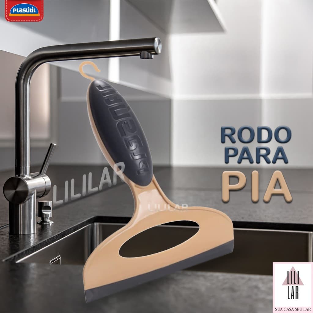 Rodinho de Pia Cozinha Rodo Seca Pia Bege Plasutil
