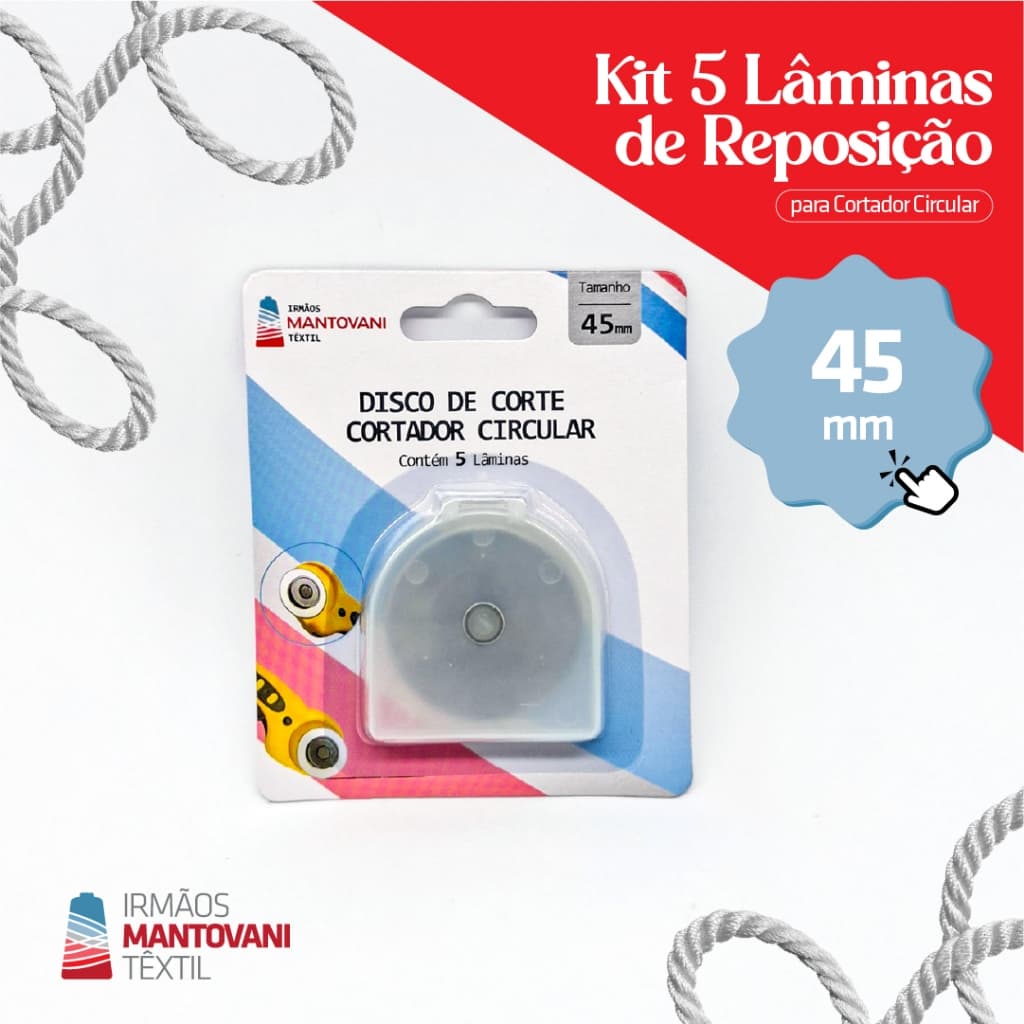 Kit 5 Lâminas Reposição para Cortador Circular 45mm | Patchwork, Costura, DIY