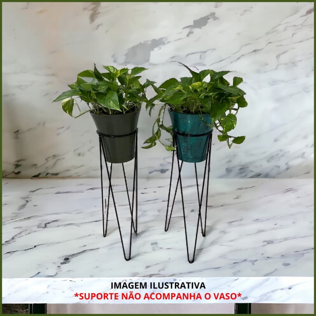 Kit 2 Suporte Vaso Tripé de Aço Design Moderno Decoração Sofisticada para Plantas e Flores