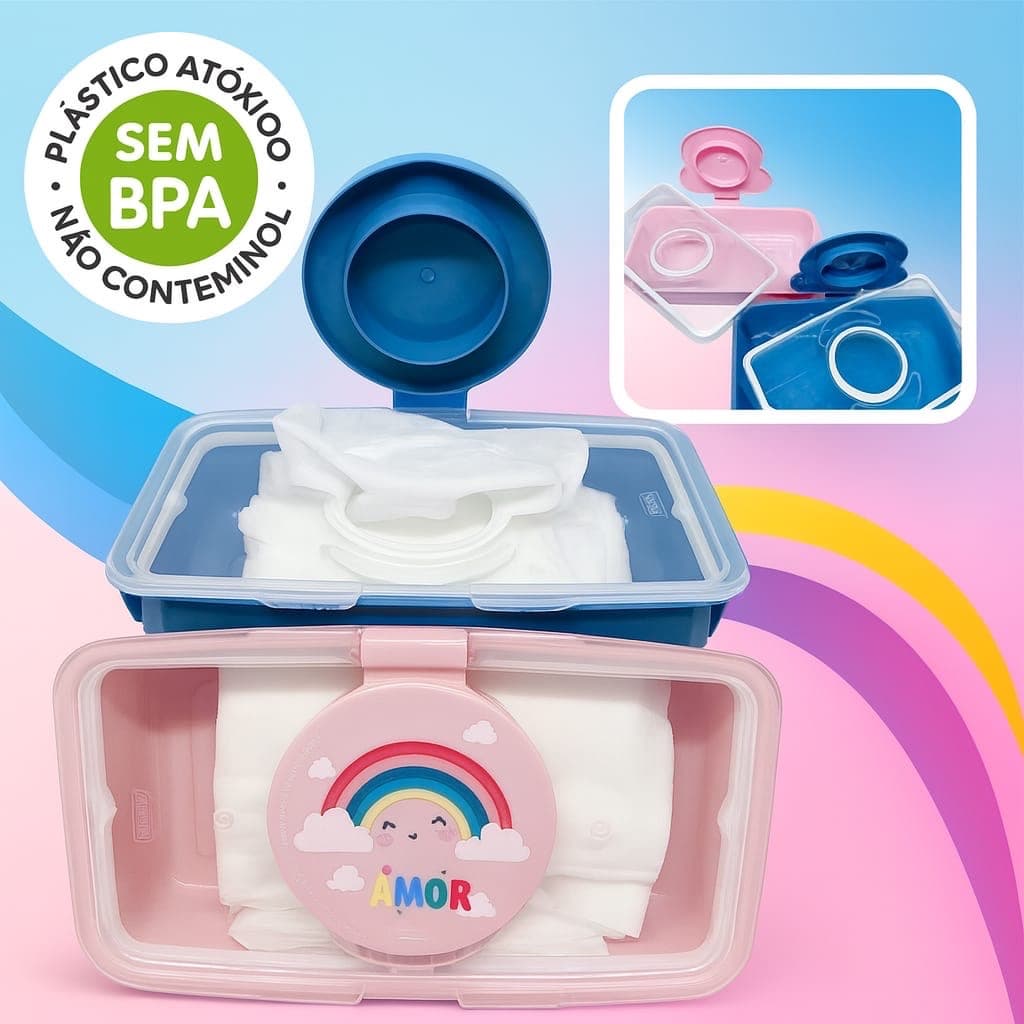 Porta Toalhas Umedecidas Bebê Infantil Porta Lenços Umedecido Com Tampa Vedada portátil Para Bolsa