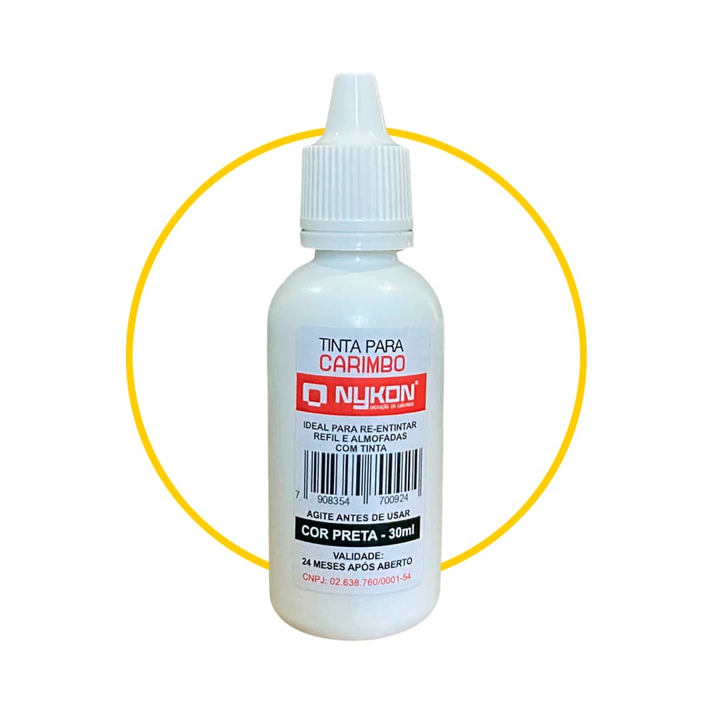 Tinta Nykon 30 Ml Autoentintável 2 em 1 Para Carimbo E Almofada