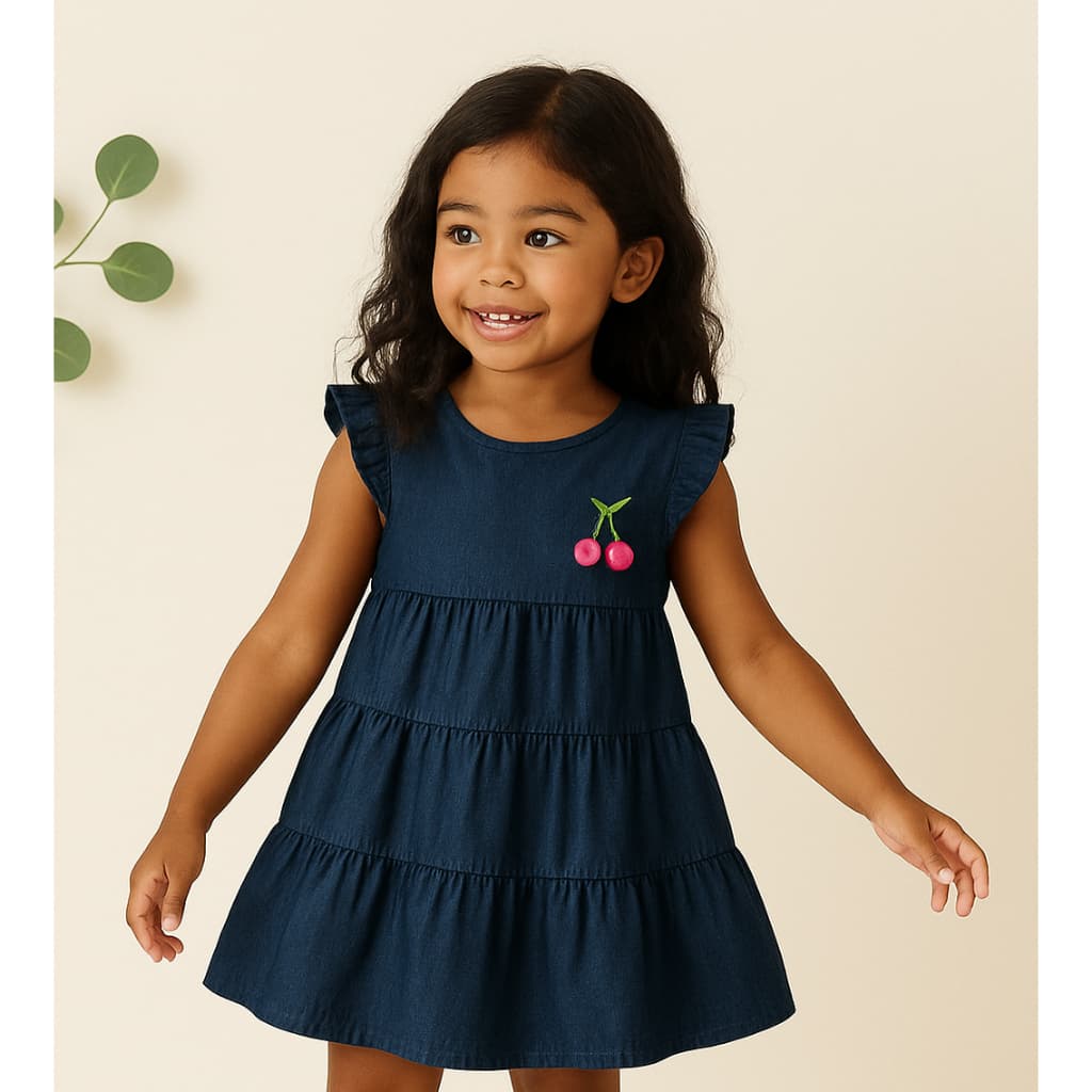 VESTIDO JEANS INFANTIL MENINA - LEVE E CONFORTÁVEL 2 AO 10 - VESTIDINHO BEBÊ AMACIADO 1 AO 12