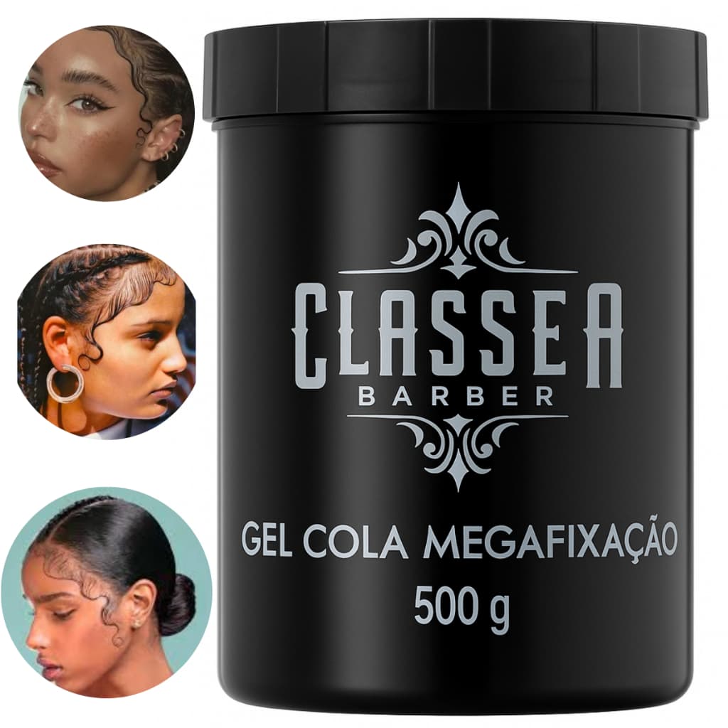 Gel Cola Classe A Barber Megafixação 500g Fixação Forte Profissional