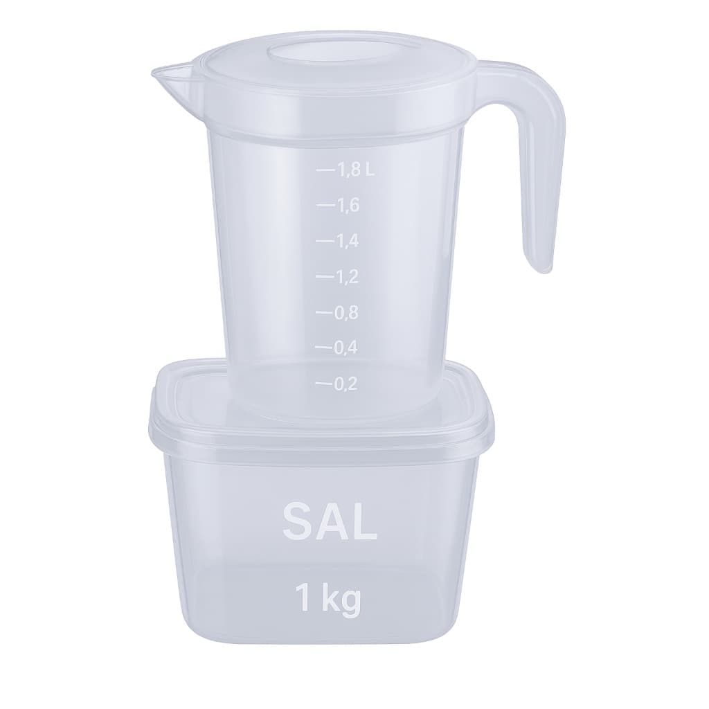 Jarra 1,8 litros Saleiro 1kg Plastico Hotel Escola Festa Eventos Buffet.