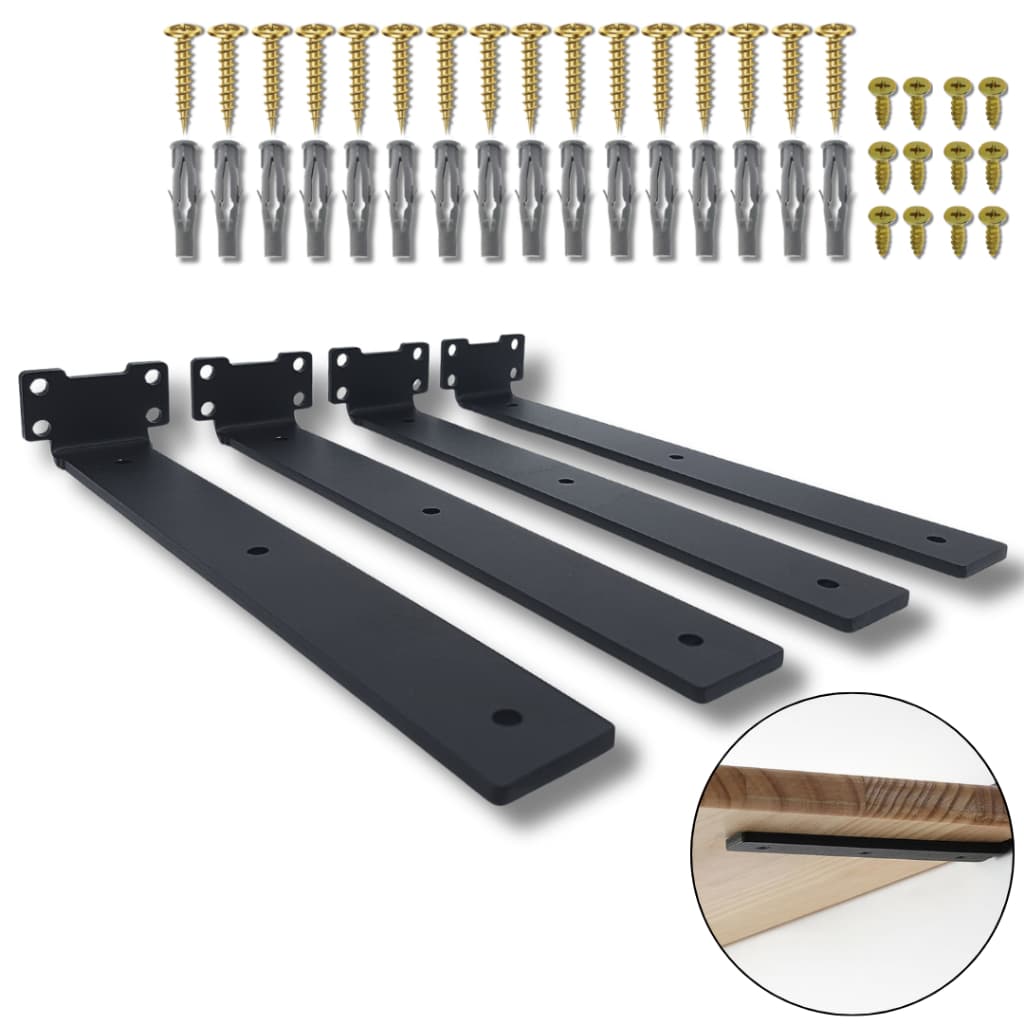 Kit 4 Suportes De Prateleira 30cm Invisível Inverso Mão Francesa Resistente Aço