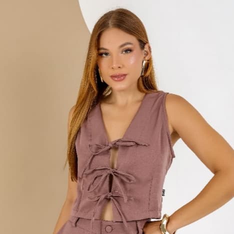 Colete Com Laço Alfaiataria