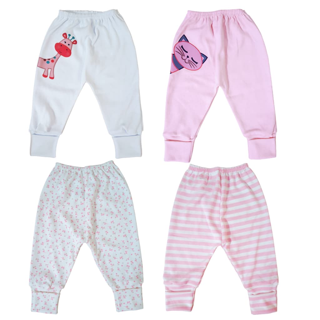 KIT MENINA Contendo 4 Culotes ( Mijão ) com Pé reversível BEBE tecido suedine 100% algodão PENTEADO