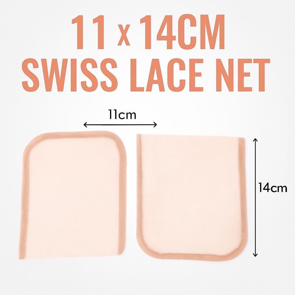 Tela Para Confecção de Renda Suiça Frotal Bege De Tecido A Mão/Rede De Cabelo Para fazer Perucas e Closure 4x4
