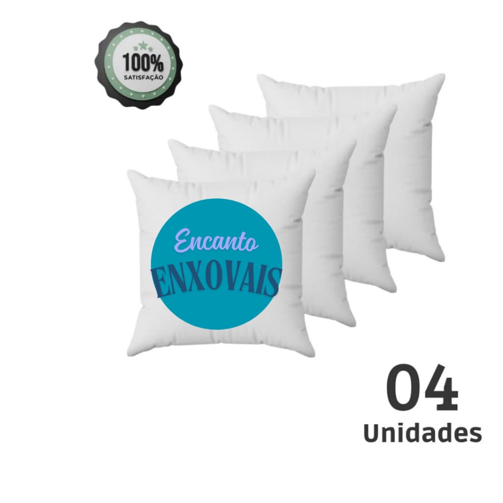 Refil Enchimentos para Almofadas Kit com 4 Antialérgico 45x45cm