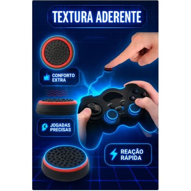 4 ou 8 Grip Protetores Analogico Com Textura Xbox One Ps3 Ps4 Ps5 Nintendo Switch várias cores