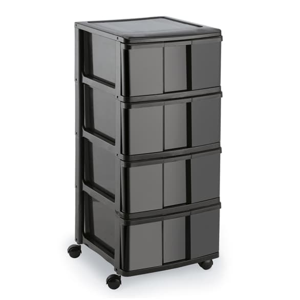 Gaveteiro Porta Tudo 4 Gavetas Com Rodas Organizador Multiuso Monte Líbano Cor Preto