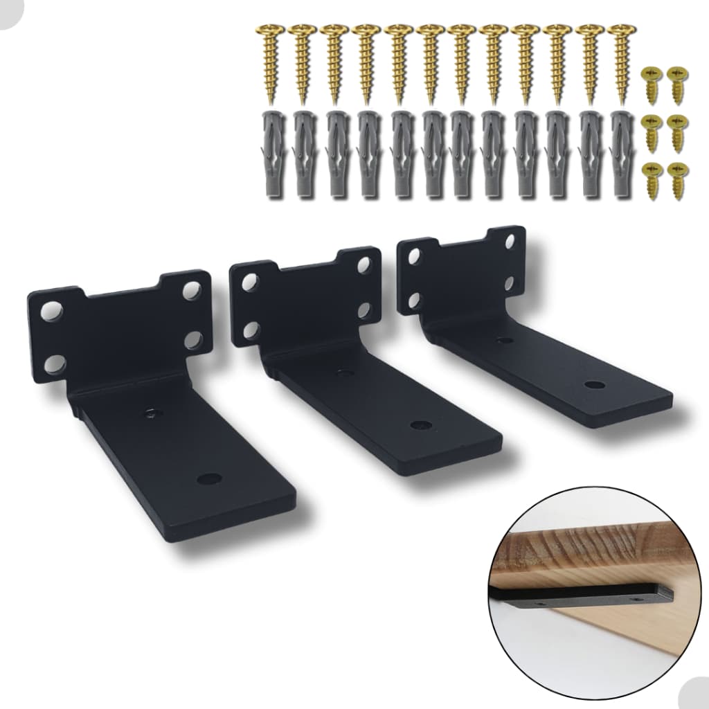 Kit 3 Suportes 10cm Formato Cantoneira Invertida Para Prateleira Estilo Moderno Aço Robusto