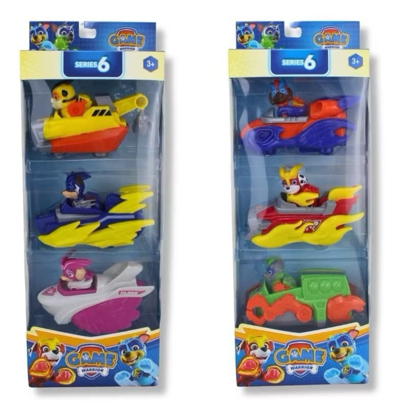 Kit 3 Carrinhos Patrulha Canina Brinquedos Coleção Fricção