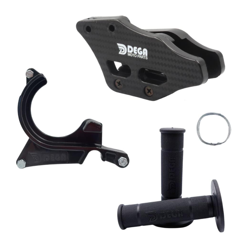 Kit Guia De Corrente Honda XR 250 / XRE 300 + Protetor Anti-block XR 250 XRE 300 + Manopla Trilha
