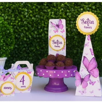 Jardim das Borboletas Kit Personalizado Pegue e Monte - 15 itens - Envio Imediato
