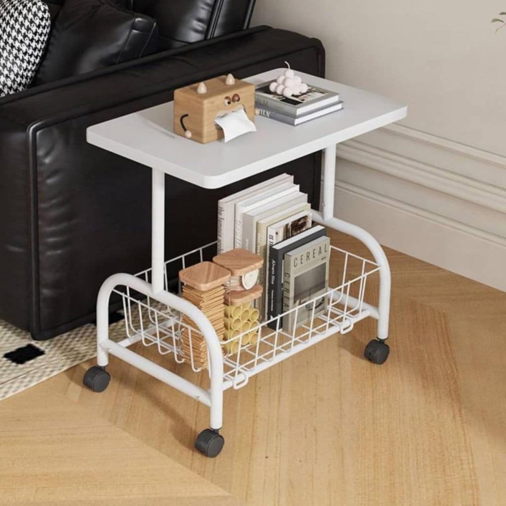 Mesa Lateral Pequena rodinhas giratórias Carrinho Organizador Multiuso Móvel Decorar