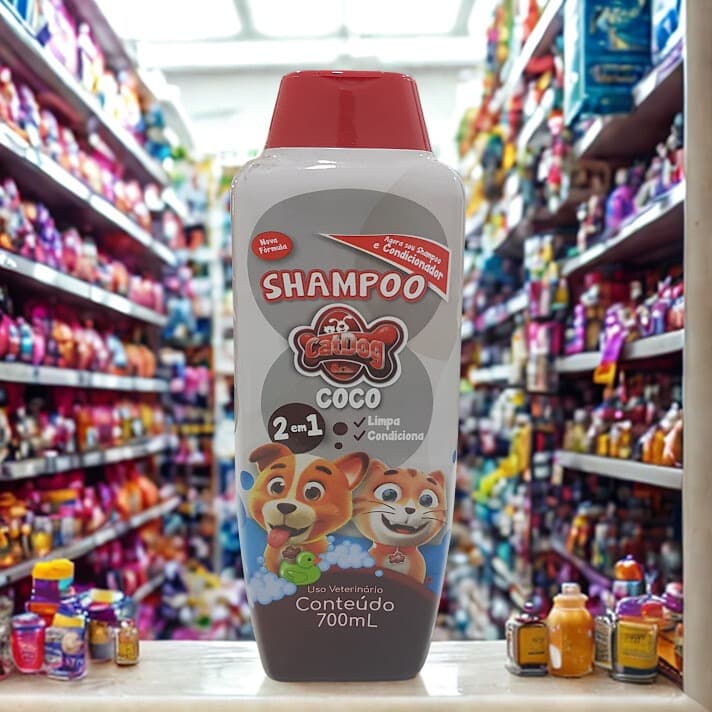 Shampoo para Cães e Gatos 2 em 1 Coco e Condicionador CatDog 700mL