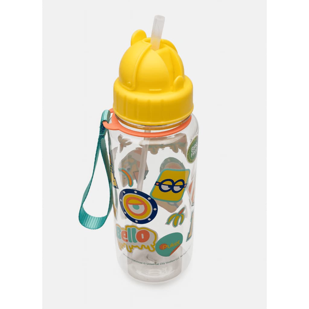 Garrafa Com Canudo Minions Amarelo Puket