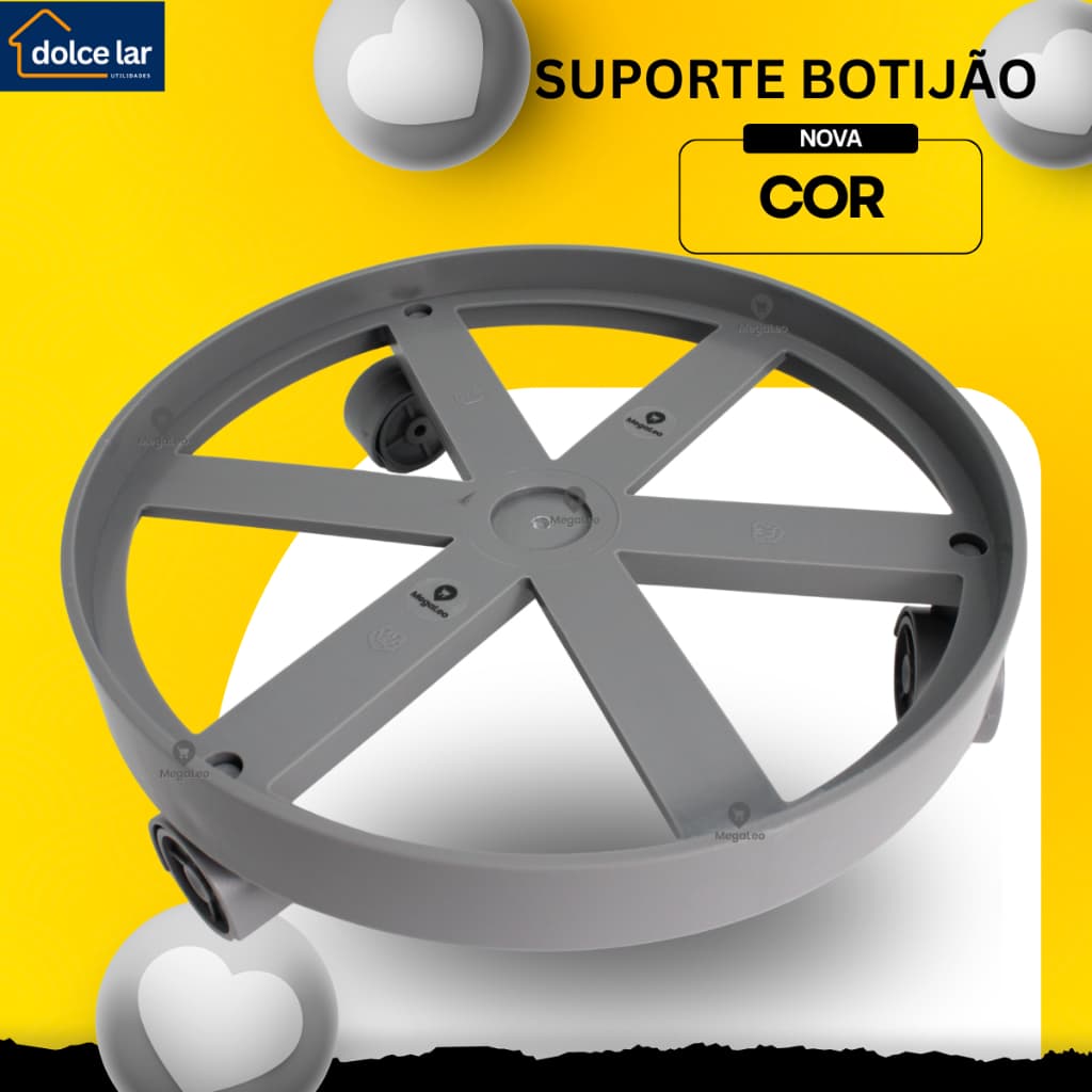 Suporte Plástico Botijão De Gás Vaso Planta Com Rodinha Giratória P/ Carga 55kg