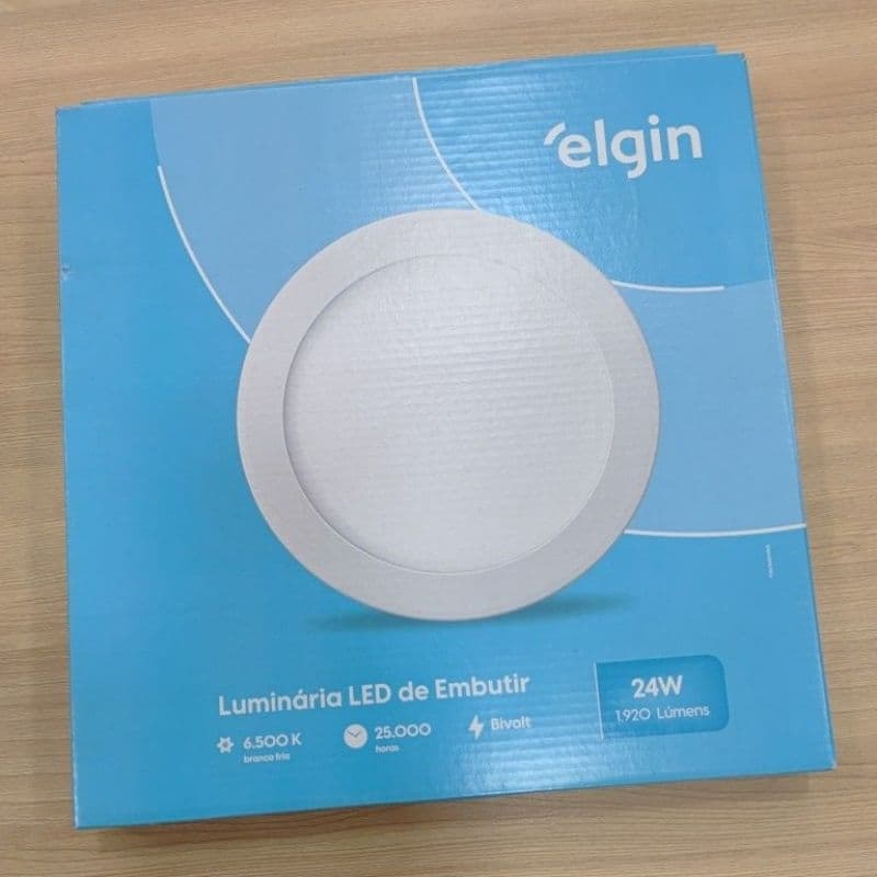 PLAFON LED EMBUTIR ELGIN 24W REDONDO 6500K BIV.