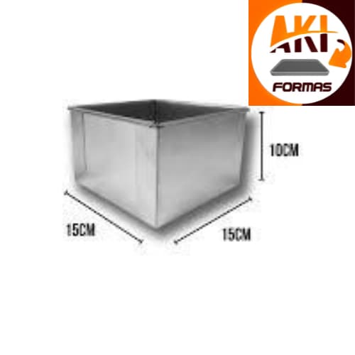 FORMA QUADRADA ALTA 15X15X10 FIXA P/BOLO DE ALUM PARA ALTA TEMPERATURA COM NOTA FISCAL (ENVELOPE) PRETO