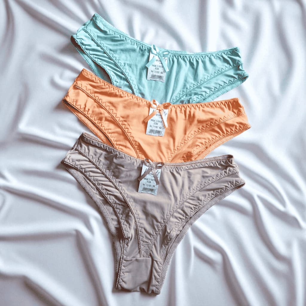 Kit 3 Calcinha Feminina Poliamida Confortável Tanga Senhora Cores Sortidas Calcinha 3 Pontos Calçola