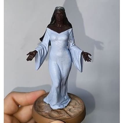 Orixá Yemanja - 12 cm com acabamento em Pintura Artesanal | Impressão 3D | Arte de Orum